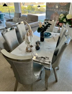 Mesa Isabelina Cromo y Porcelánico